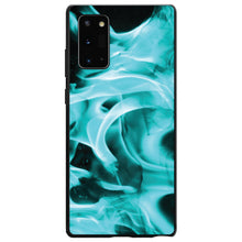 DistinctInk® Hard Plastic Snap-On Case for Apple iPhone or Samsung Galaxy - Teal Black Flame Fire