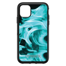 DistinctInk™ OtterBox Symmetry Series Case for Apple iPhone / Samsung Galaxy / Google Pixel - Teal Black Flame Fire