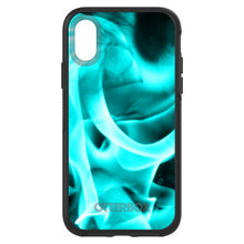 DistinctInk™ OtterBox Symmetry Series Case for Apple iPhone / Samsung Galaxy / Google Pixel - Teal Black Flame Fire