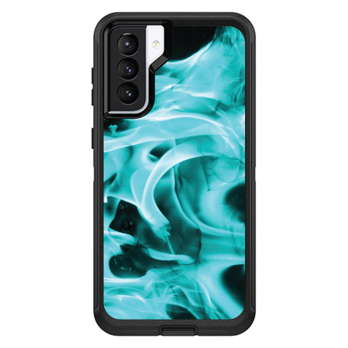 Teal Black Flame Fire OtterBox Defender Case for iPhone & Galaxy, view 5