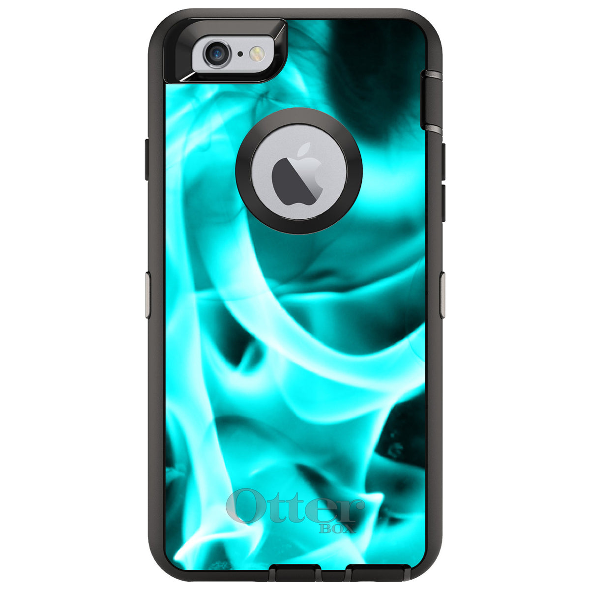 Teal Black Flame Fire OtterBox Defender Case for iPhone & Galaxy, view 4