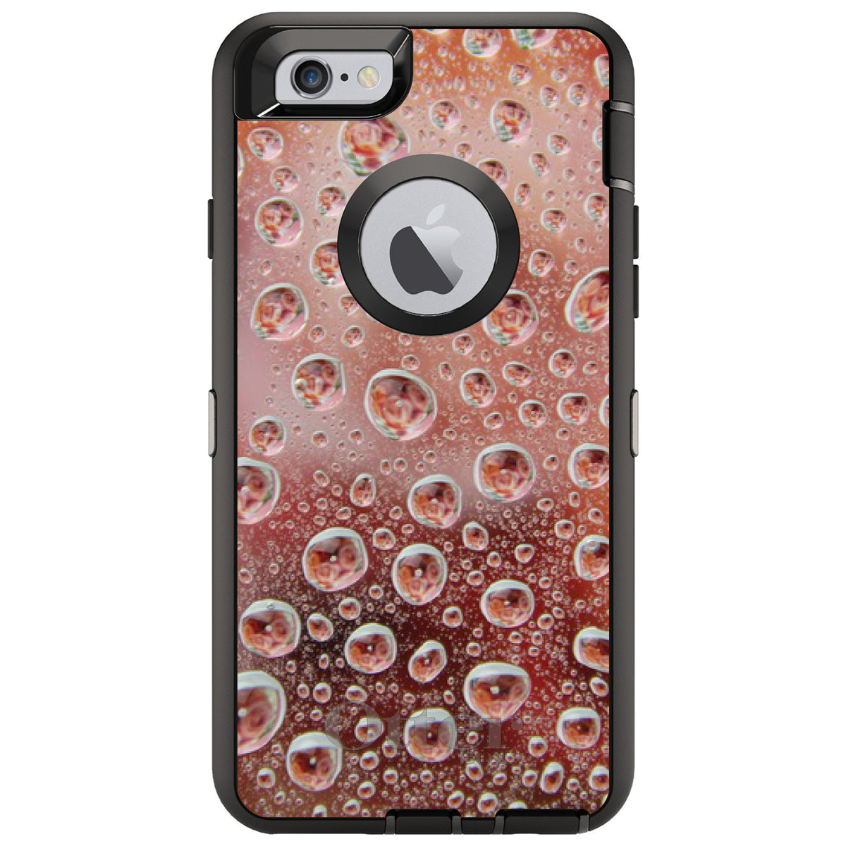 Red Water Droplets Glass OtterBox Defender Case for iPhone & Galaxy, view 4