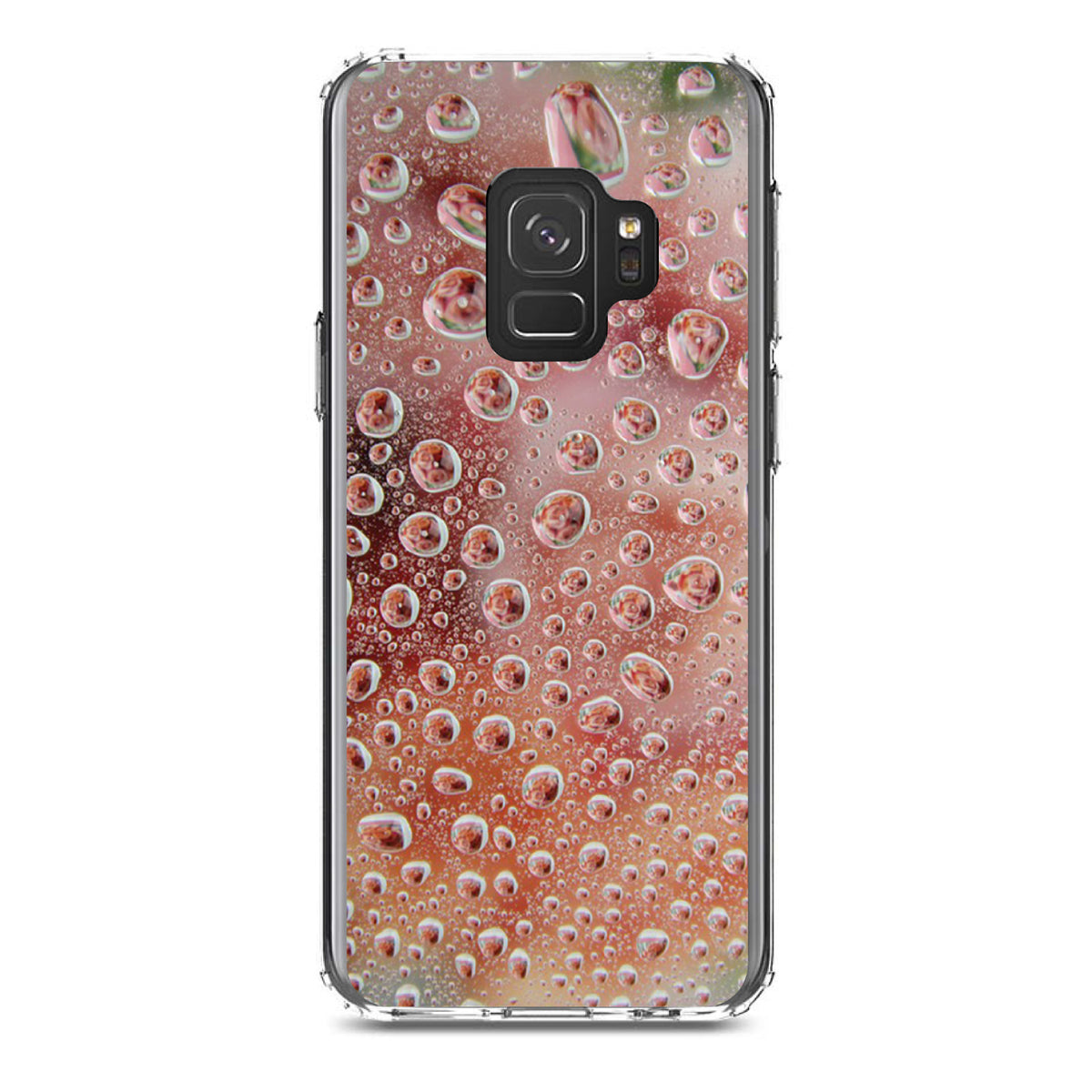 Red Water Droplets Glass Clear Shockproof iPhone Case, view 19