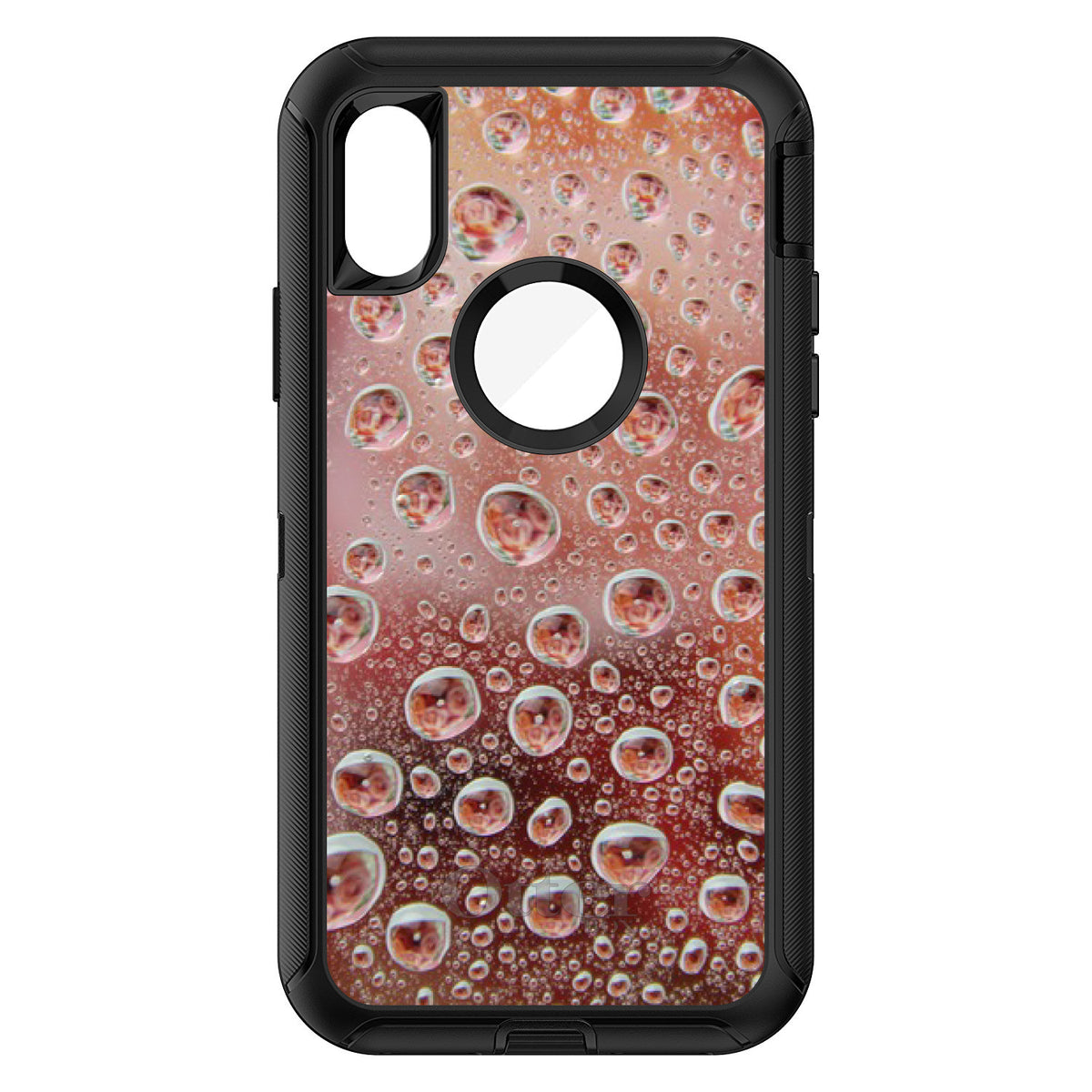 Red Water Droplets Glass OtterBox Defender Case for iPhone & Galaxy, view 3