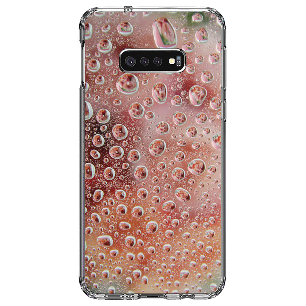 Red Water Droplets Glass Clear Shockproof iPhone Case, view 18
