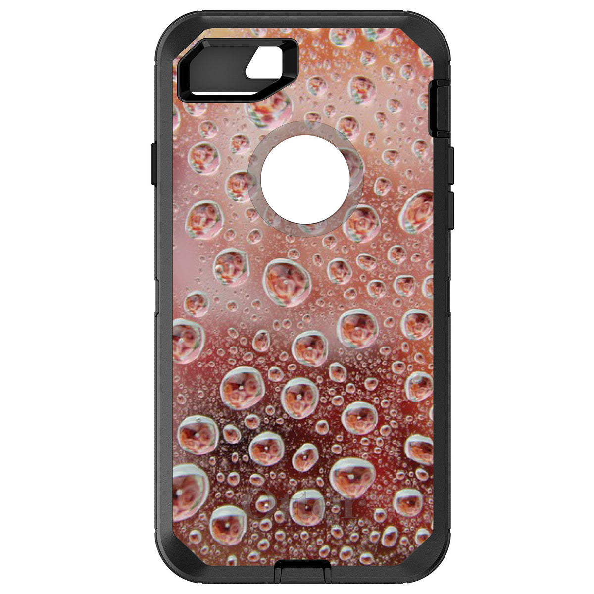 Red Water Droplets Glass OtterBox Defender Case for iPhone & Galaxy