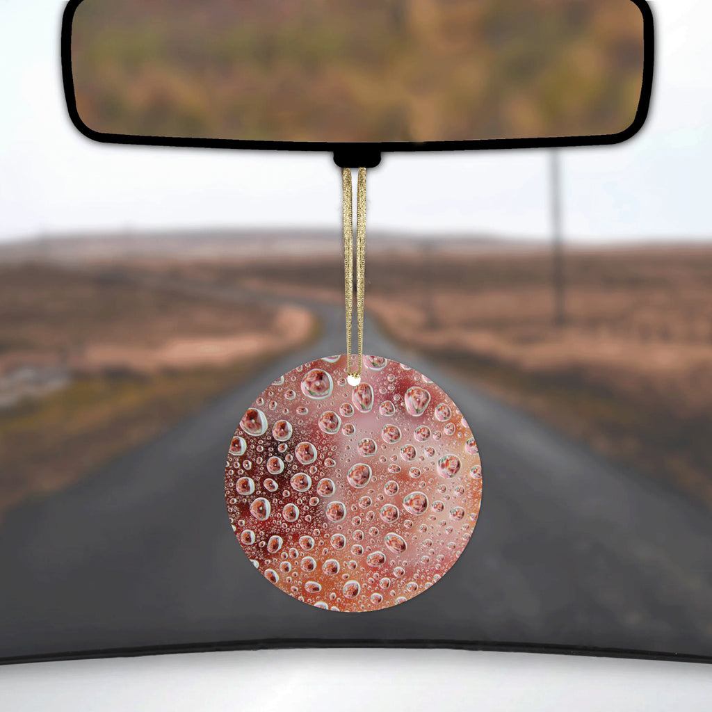 Red Water Droplets Glass Ceramic Ornament, view 3