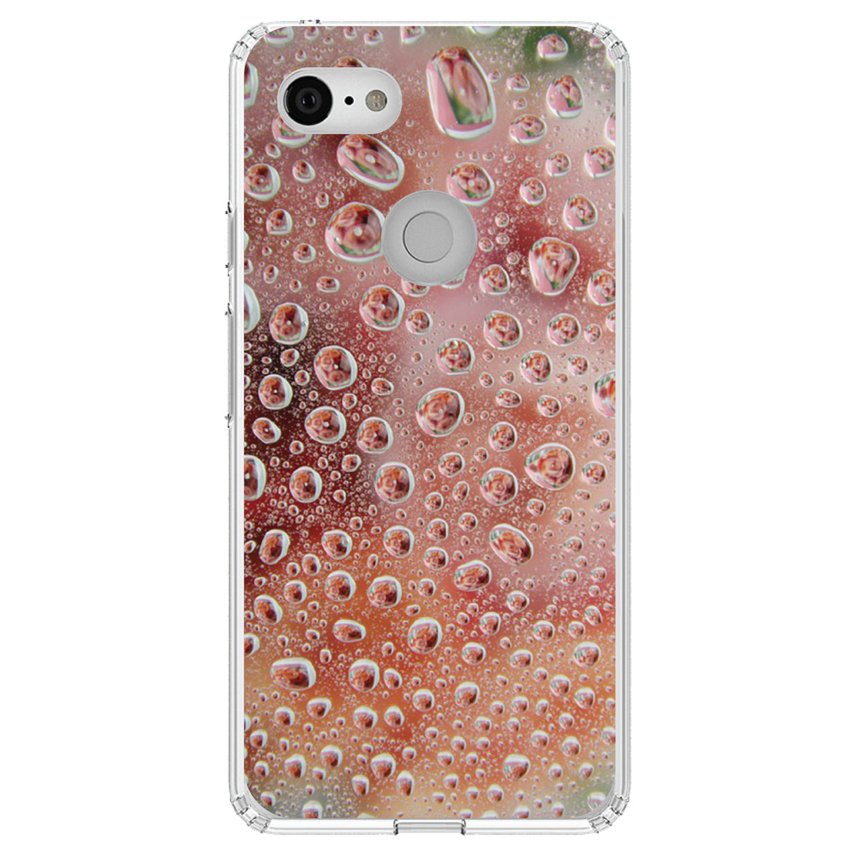 Red Water Droplets Glass Clear Shockproof iPhone Case, view 22