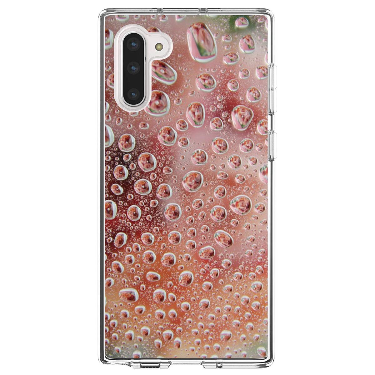 Red Water Droplets Glass Clear Shockproof iPhone Case, view 9