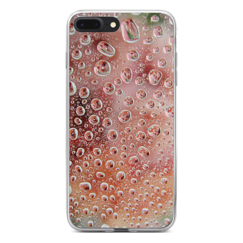 Red Water Droplets Glass Clear Shockproof iPhone Case, view 6