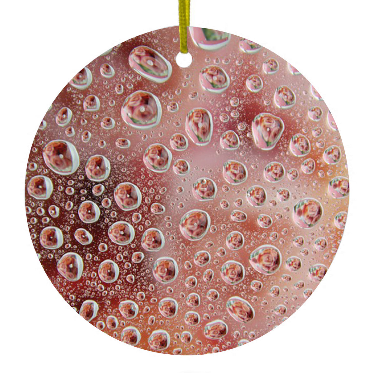 Red Water Droplets Glass Ceramic Ornament