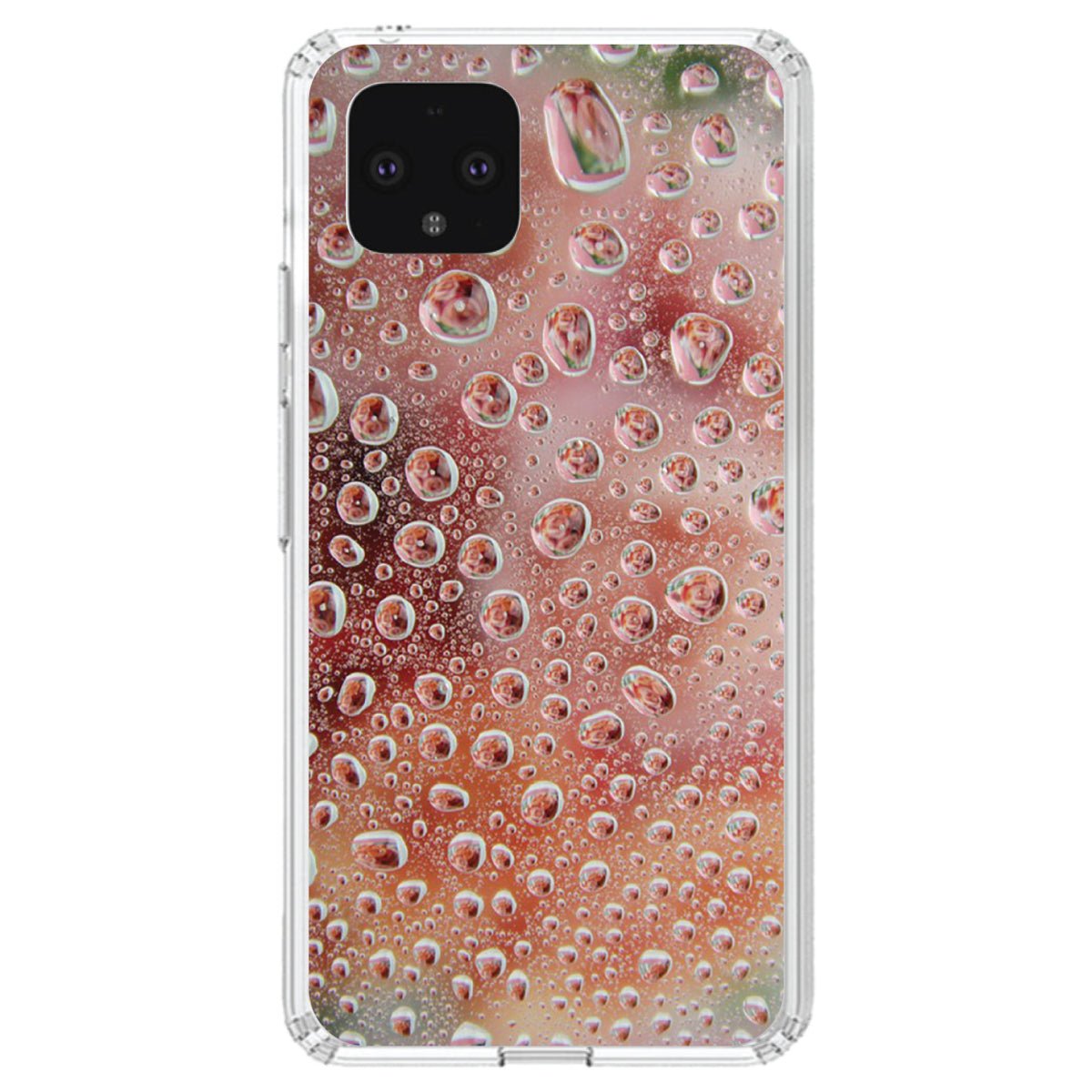 Red Water Droplets Glass Clear Shockproof iPhone Case, view 24