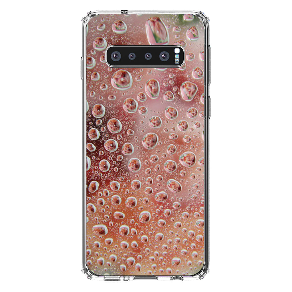 Red Water Droplets Glass Clear Shockproof iPhone Case, view 17