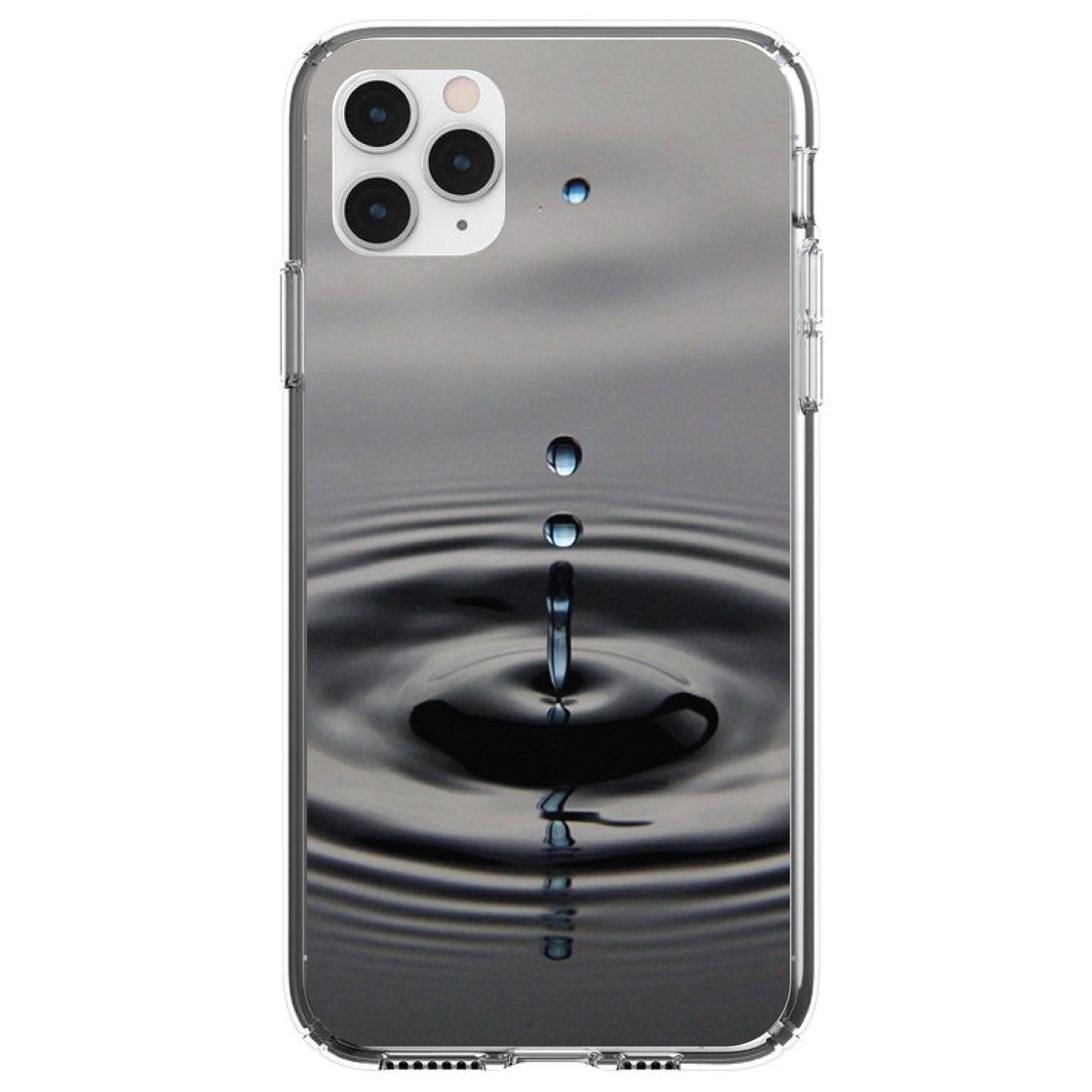 DistinctInk® Clear Shockproof Hybrid Case for Apple iPhone / Samsung Galaxy / Google Pixel - Single Water Droplet
