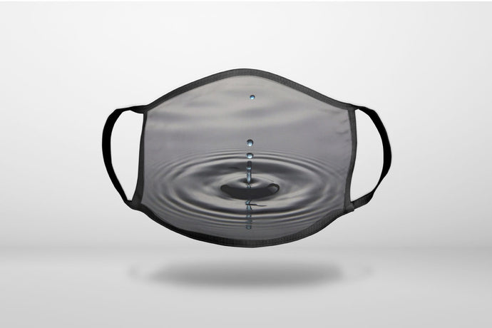 Single Water Droplet - 3-Ply Reusable Soft Face Mask Covering, Unisex, Cotton Inner Layer