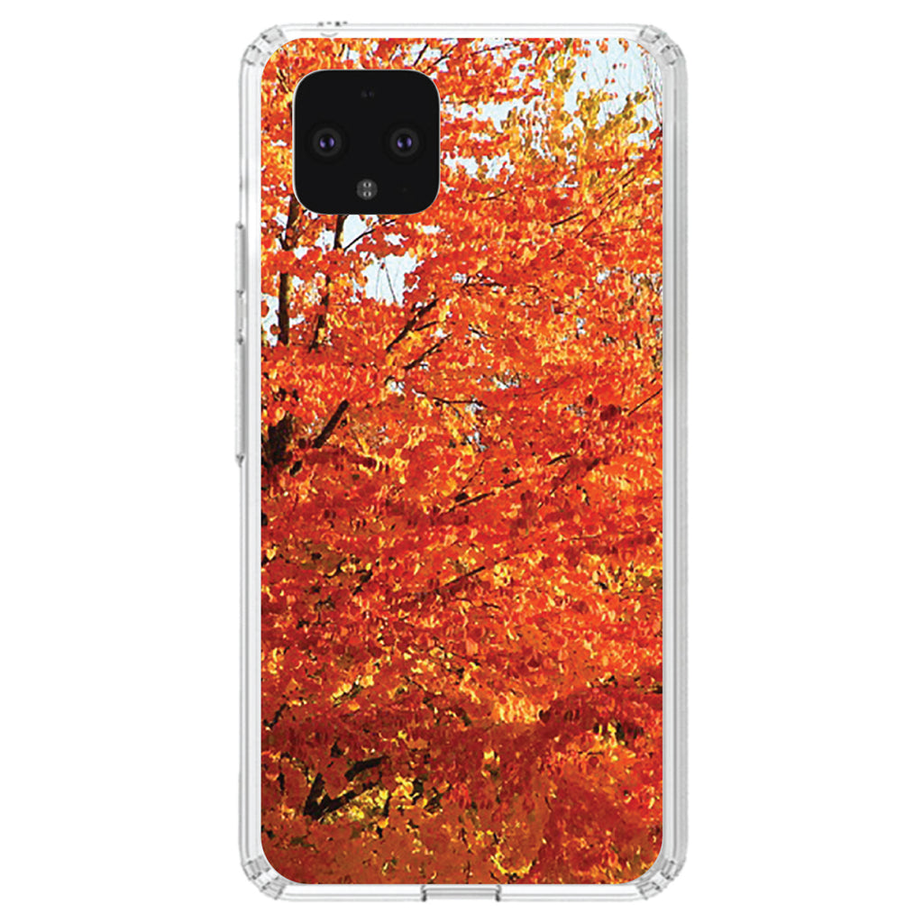 Orange Autumn Leaves Clear Shockproof iPhone Case, view 24