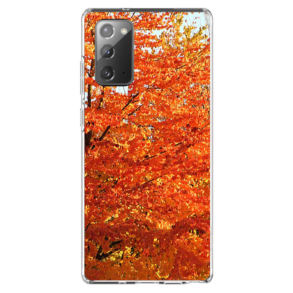 Orange Autumn Leaves Clear Shockproof iPhone Case, view 7