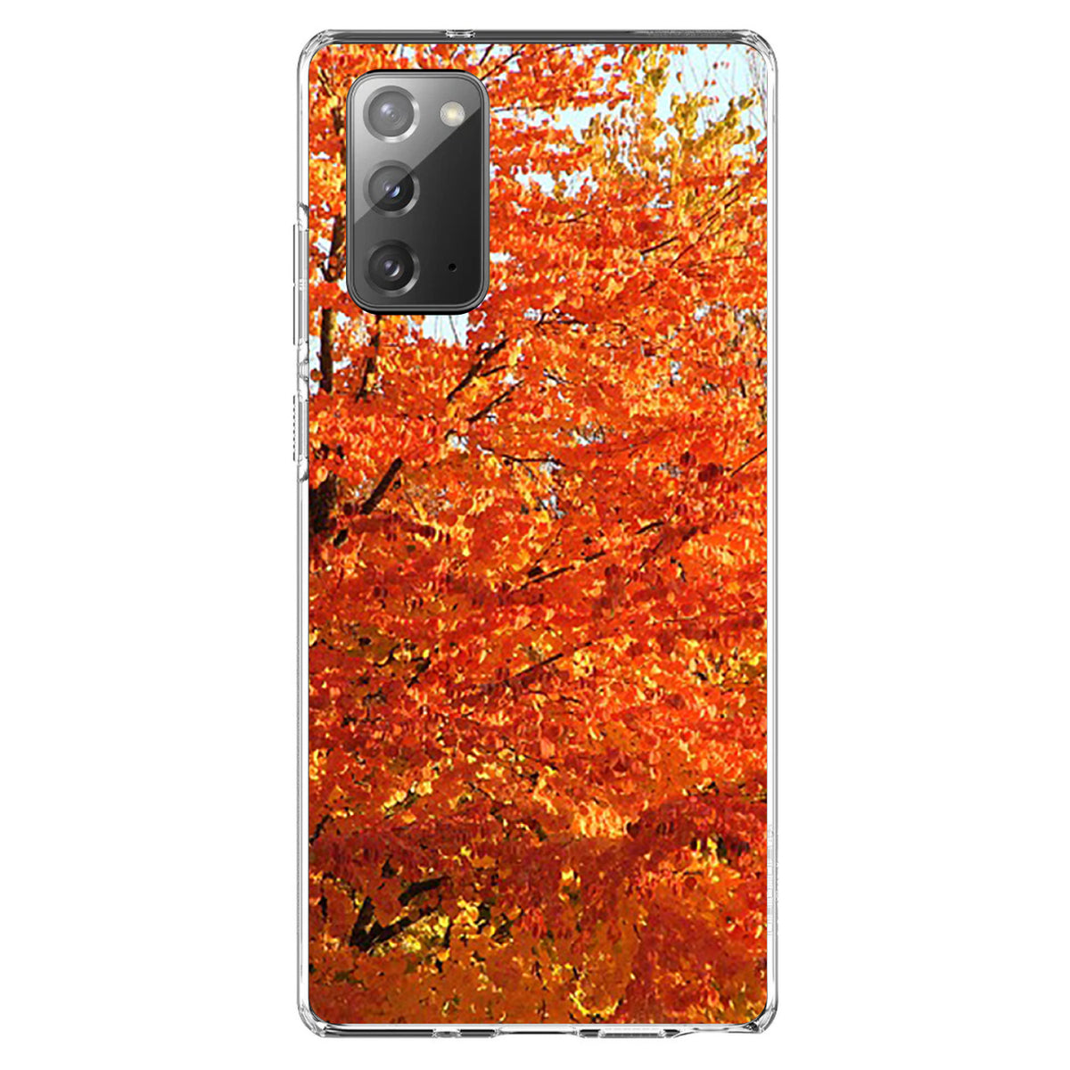 Orange Autumn Leaves Clear Shockproof iPhone Case, view 7