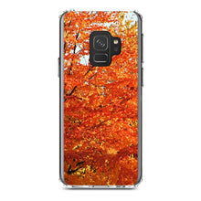 DistinctInk® Clear Shockproof Hybrid Case for Apple iPhone / Samsung Galaxy / Google Pixel - Orange Autumn Leaves