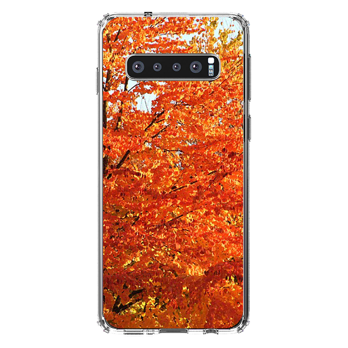 Orange Autumn Leaves Clear Shockproof iPhone Case, view 17