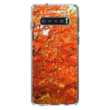 DistinctInk® Clear Shockproof Hybrid Case for Apple iPhone / Samsung Galaxy / Google Pixel - Orange Autumn Leaves