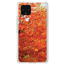 DistinctInk® Clear Shockproof Hybrid Case for Apple iPhone / Samsung Galaxy / Google Pixel - Orange Autumn Leaves