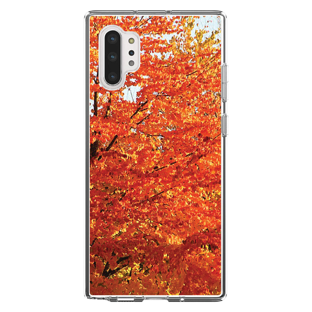 Orange Autumn Leaves Clear Shockproof iPhone Case, view 10