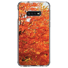 DistinctInk® Clear Shockproof Hybrid Case for Apple iPhone / Samsung Galaxy / Google Pixel - Orange Autumn Leaves