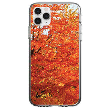 DistinctInk® Clear Shockproof Hybrid Case for Apple iPhone / Samsung Galaxy / Google Pixel - Orange Autumn Leaves
