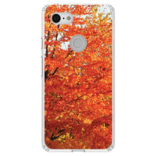 DistinctInk® Clear Shockproof Hybrid Case for Apple iPhone / Samsung Galaxy / Google Pixel - Orange Autumn Leaves