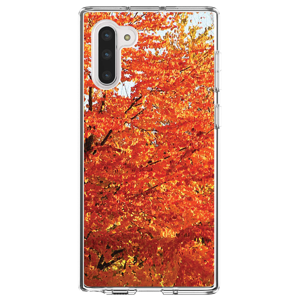 Orange Autumn Leaves Clear Shockproof iPhone Case, view 9