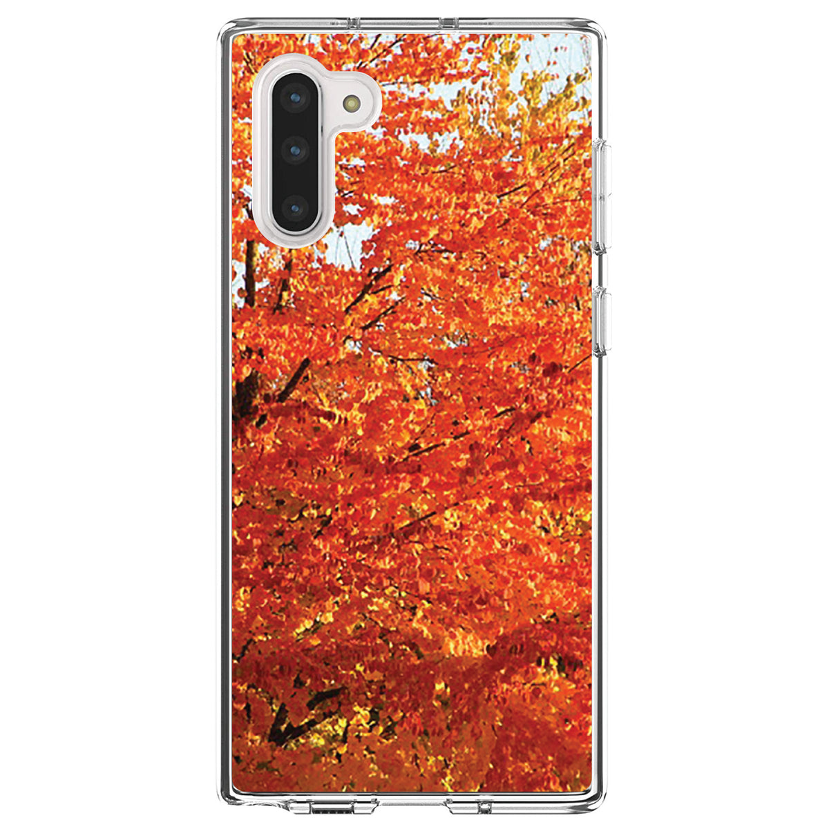 Orange Autumn Leaves Clear Shockproof iPhone Case, view 9