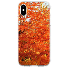 DistinctInk® Clear Shockproof Hybrid Case for Apple iPhone / Samsung Galaxy / Google Pixel - Orange Autumn Leaves