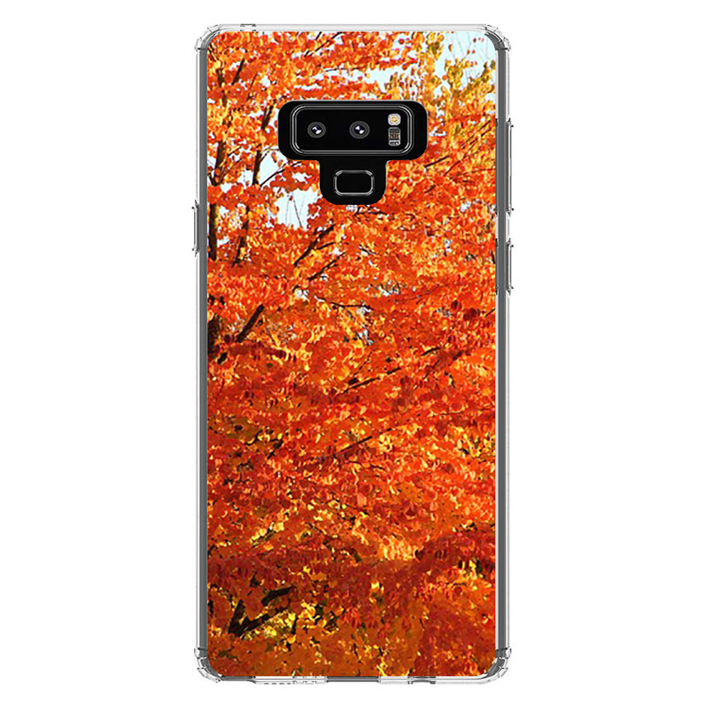 Orange Autumn Leaves Clear Shockproof iPhone Case, view 11