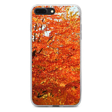 DistinctInk® Clear Shockproof Hybrid Case for Apple iPhone / Samsung Galaxy / Google Pixel - Orange Autumn Leaves