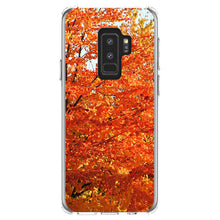 DistinctInk® Clear Shockproof Hybrid Case for Apple iPhone / Samsung Galaxy / Google Pixel - Orange Autumn Leaves