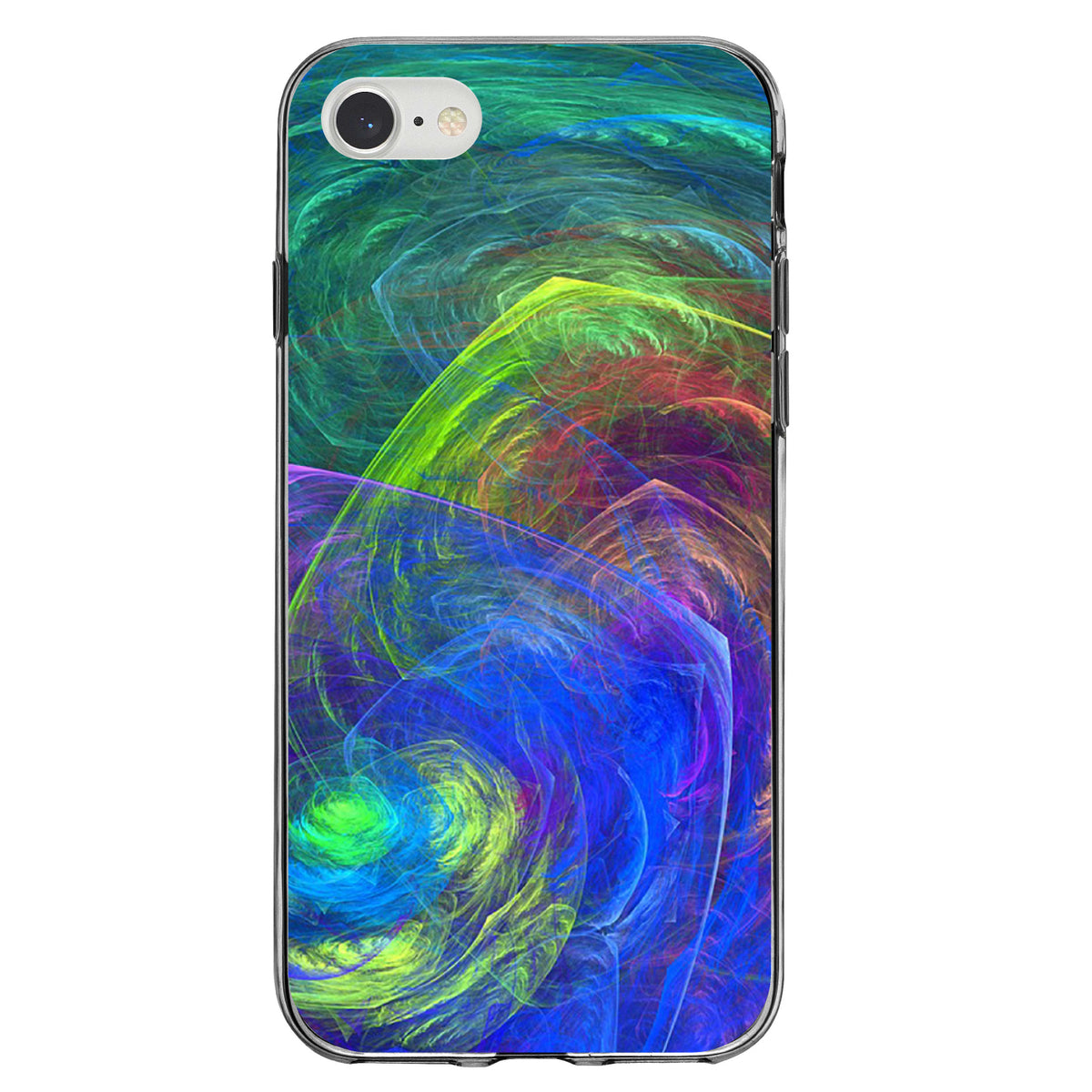 Abstract Color Light Swirl Clear Shockproof iPhone Case, view 5
