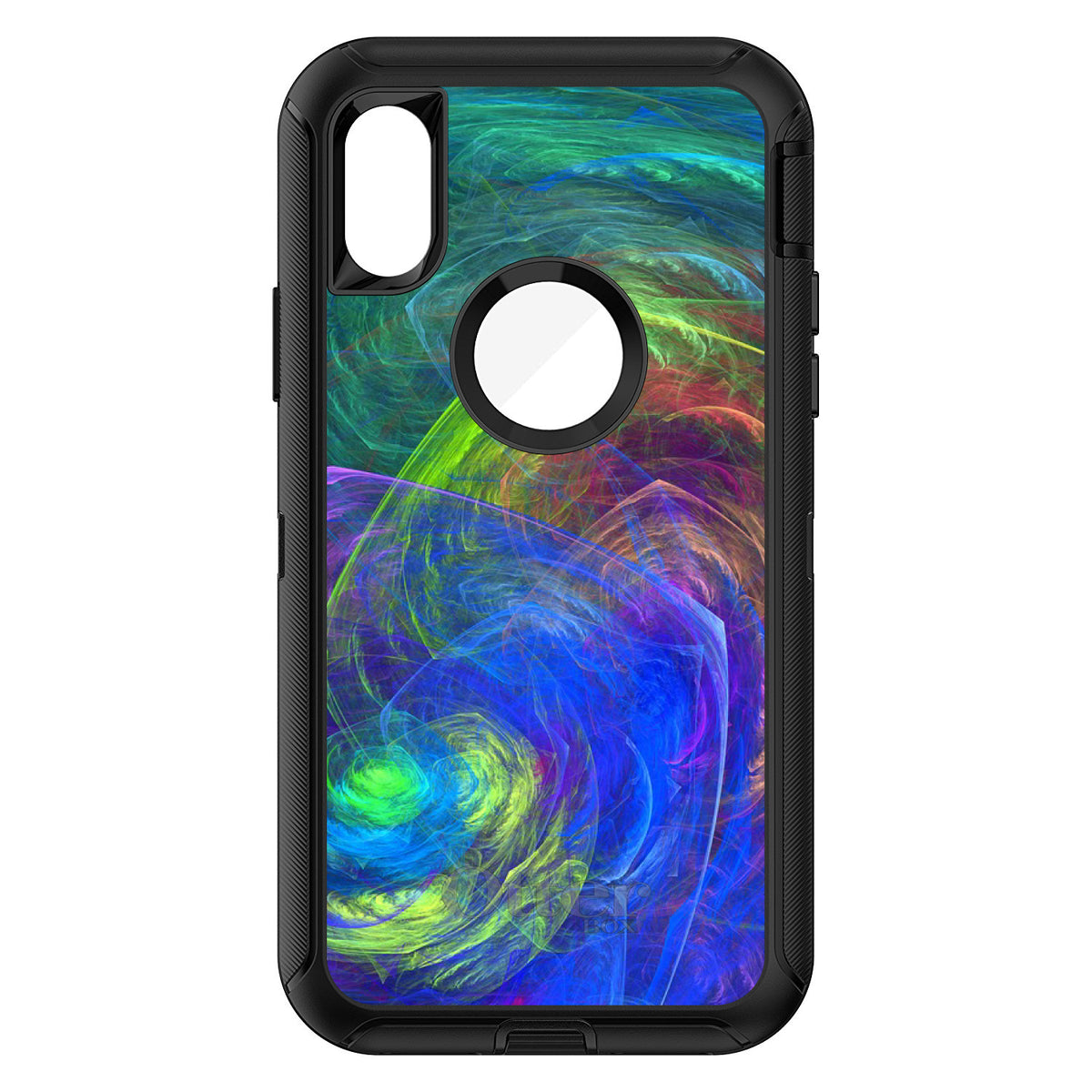 Abstract Color Light Swirl OtterBox Defender Case for iPhone & Galaxy, view 3