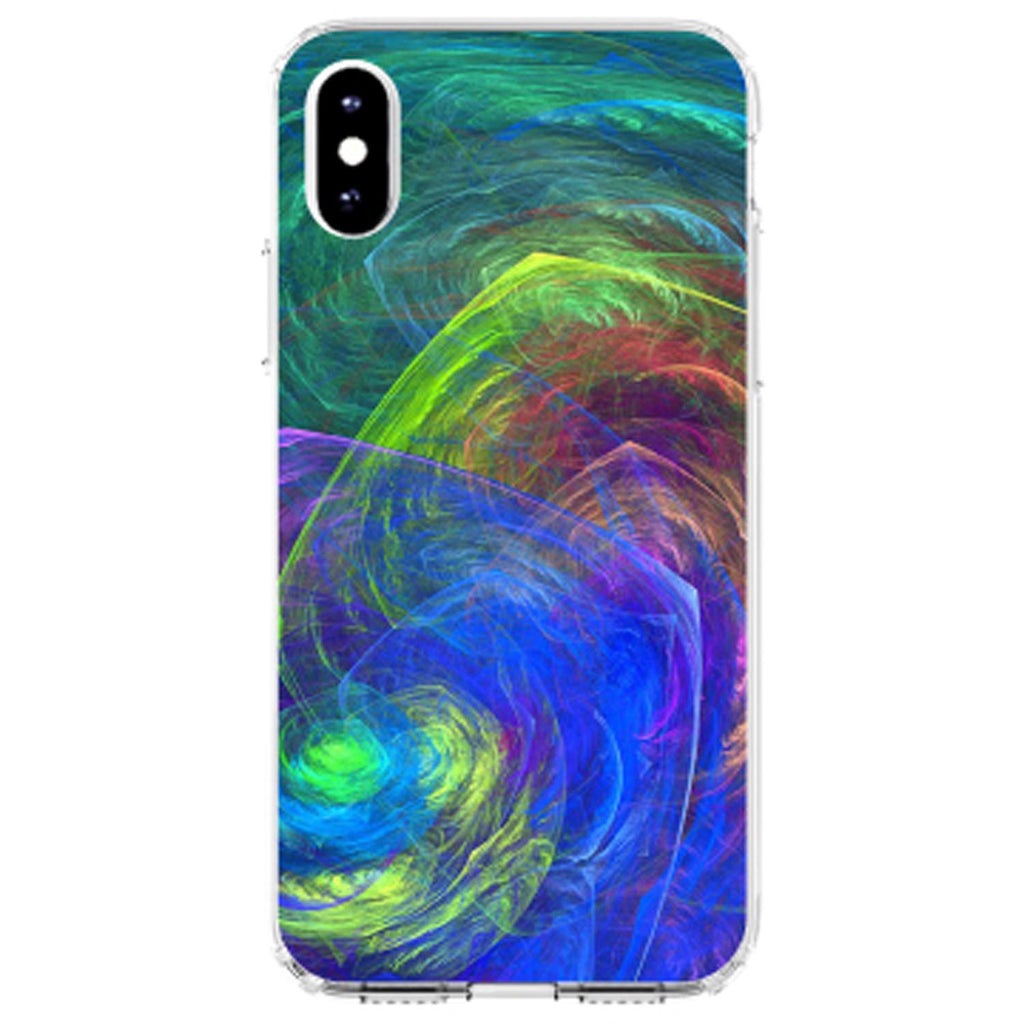 Abstract Color Light Swirl Clear Shockproof iPhone Case, view 3