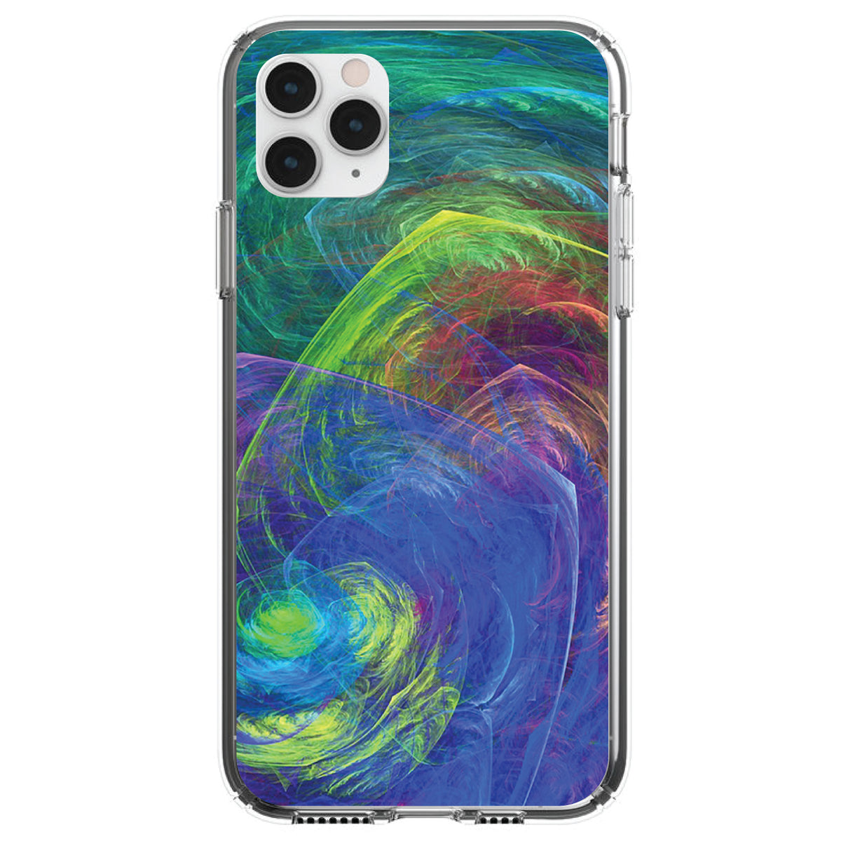 Abstract Color Light Swirl Clear Shockproof iPhone Case