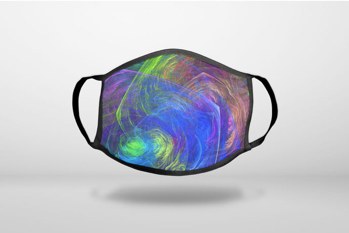 Abstract Color Light Swirl - 3-Ply Reusable Soft Face Mask Covering, Unisex, Cotton Inner Layer