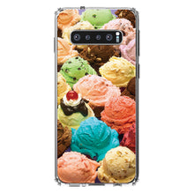 DistinctInk® Clear Shockproof Hybrid Case for Apple iPhone / Samsung Galaxy / Google Pixel - Ice Cream Scoops Cones