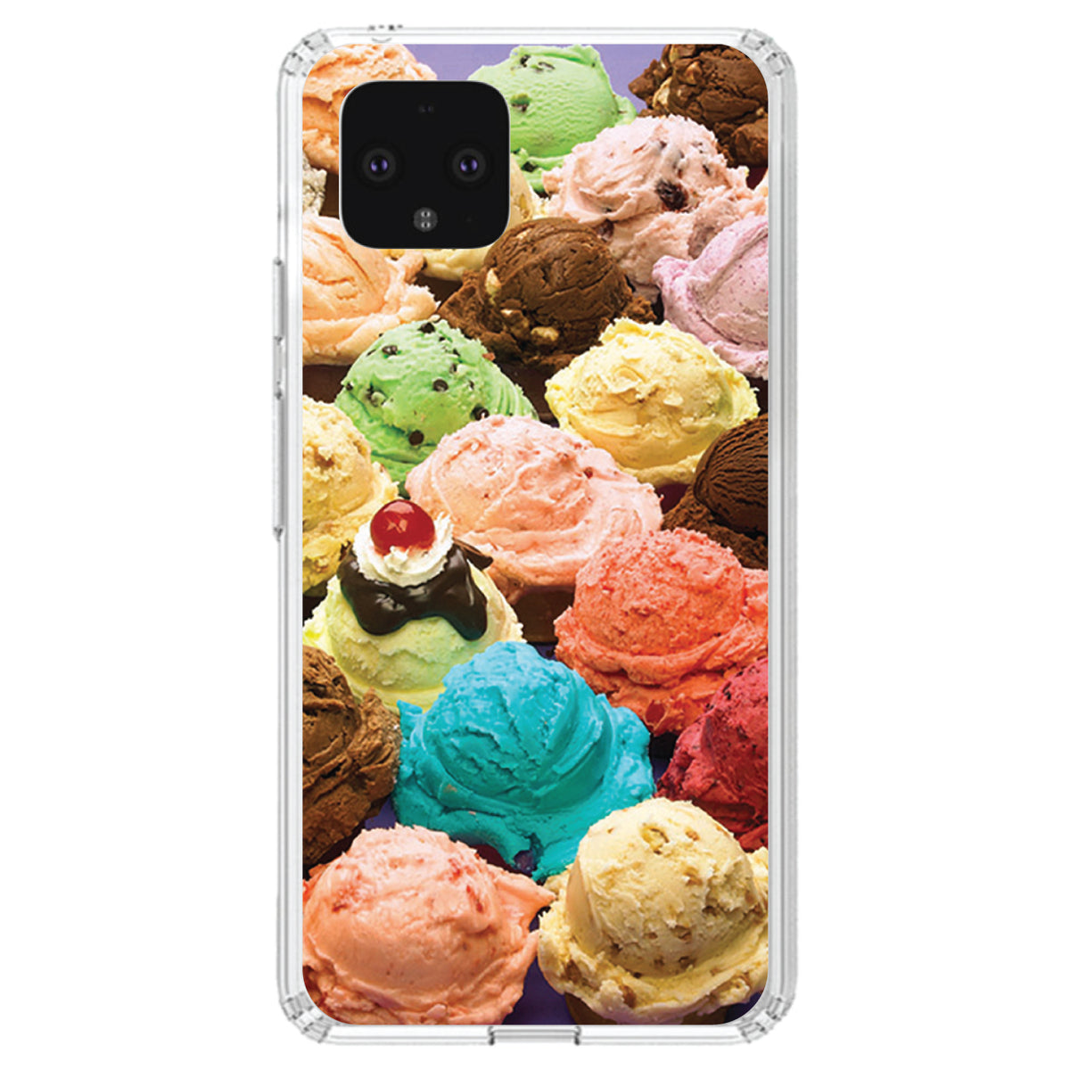 Ice Cream Scoops Cones Clear Shockproof iPhone Case, view 24