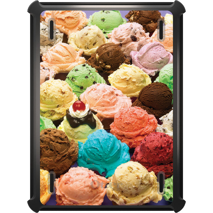 DistinctInk™ OtterBox Defender Series Case for Apple iPad / iPad Pro / iPad Air / iPad Mini - Ice Cream Scoops Cones