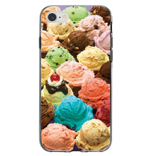 DistinctInk® Clear Shockproof Hybrid Case for Apple iPhone / Samsung Galaxy / Google Pixel - Ice Cream Scoops Cones