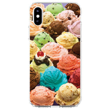DistinctInk® Clear Shockproof Hybrid Case for Apple iPhone / Samsung Galaxy / Google Pixel - Ice Cream Scoops Cones