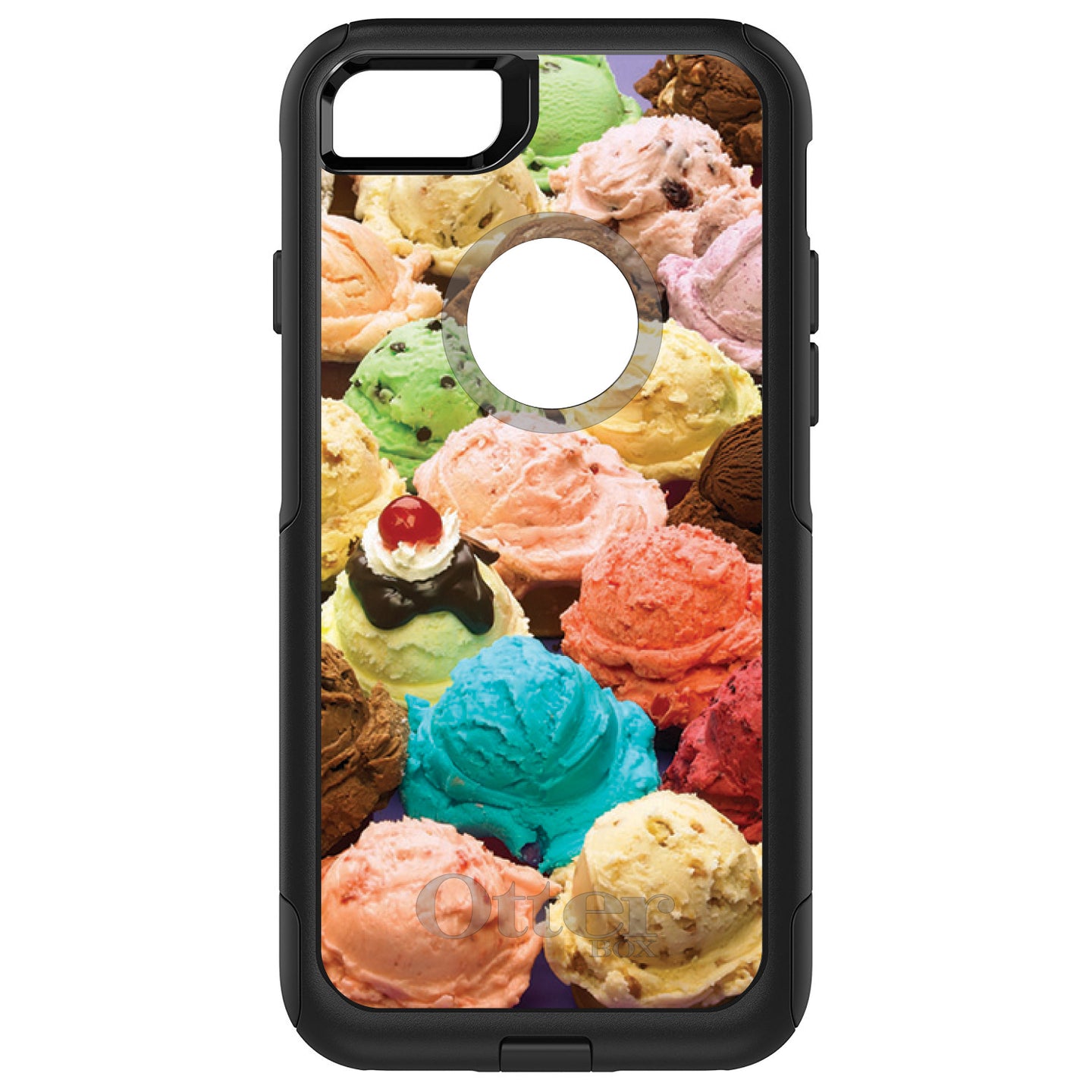 DistinctInk™ OtterBox Commuter Series Case for Apple iPhone or Samsung Galaxy - Ice Cream Scoops Cones