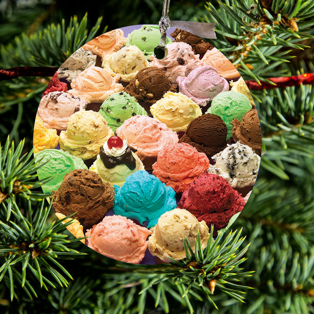 Ice Cream Scoops Cones Ceramic Ornament, view 2
