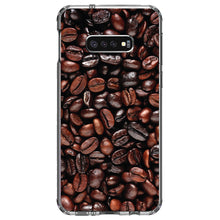 DistinctInk® Clear Shockproof Hybrid Case for Apple iPhone / Samsung Galaxy / Google Pixel - Dark Brown Coffee Beans