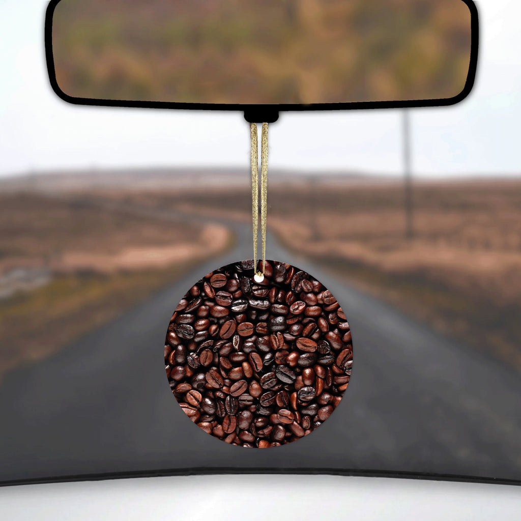 Dark Brown Coffee Beans Ceramic Ornament, view 3